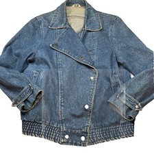Vintage moto biker jean jacket - biker,