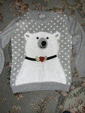 LDIES CHRISTMAS JUMPER NEW SIZE 12,polar Bear