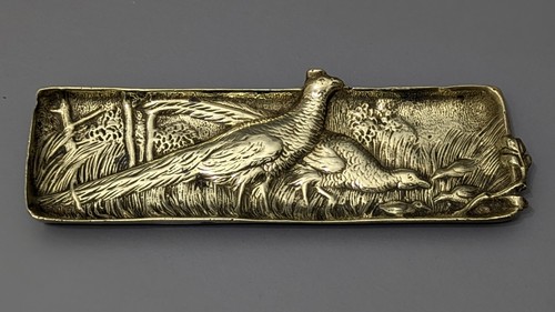 Antique brass pen tray - antique,