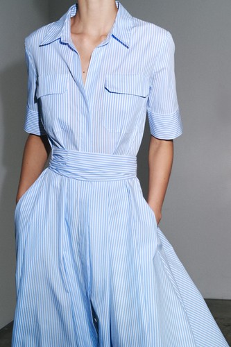 Zara striped coll poplin - zw,
