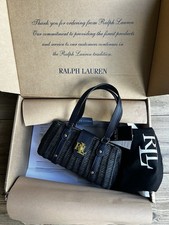 New Genuine Ralph Lauren Navy Lilly Raffia / Wicker Bag. Christmas gift ? 