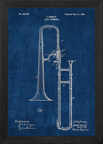 1902 slide trombone framed - 1902, #3