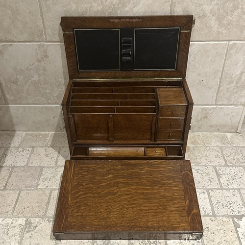 Antique oak writing slope - oak, desk