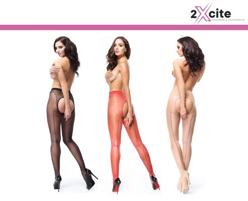 Crotchless denier sheer - crotchless,