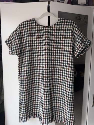Zara tweed wool plaid fringe - plaid,