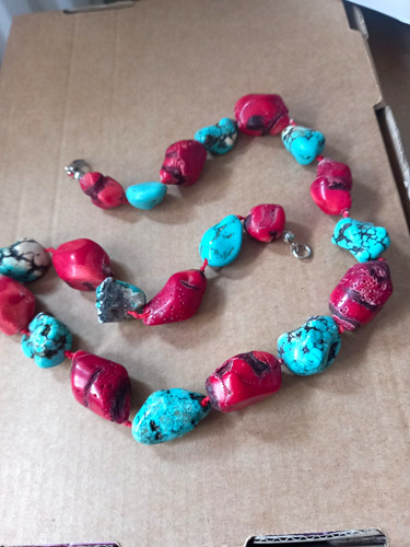 Turquoise nugget coral - turquoise,
