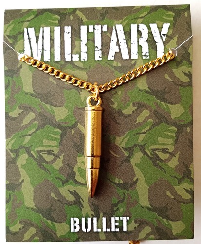 Military bullet necklace with - military,