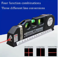 Spirit level with laser - with,