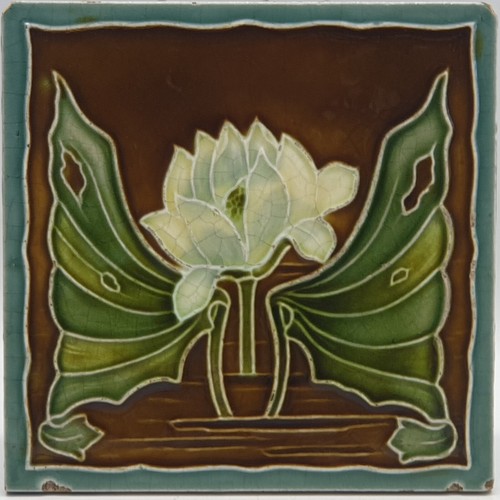 Art nouveau fireplace majolica - art,