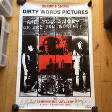 Gilbert & George Signed Dirty Words Pictures Serpentine Gallery 2002 Poster