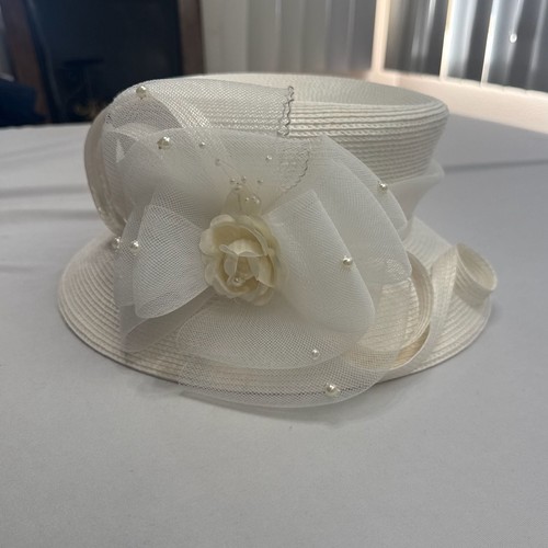 White elegant church dress hat - elegant,