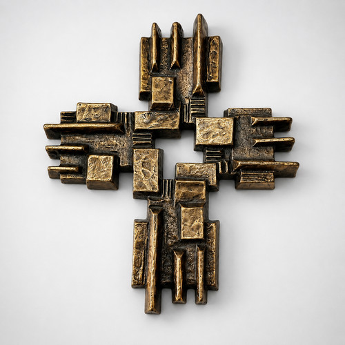 Large brutalist bronze - brutalist, wall