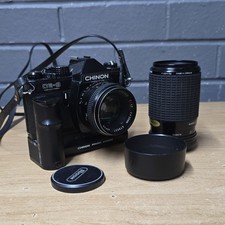 Chinon CE-3 Film SLR Pentax M 50mm f/1.7  Hanimex 80-200mm Lens Kit power winder