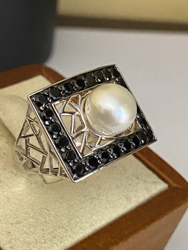 Sterling silver pearl - silver,
