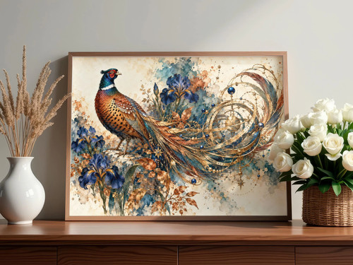 Pheasant art print - art, print,