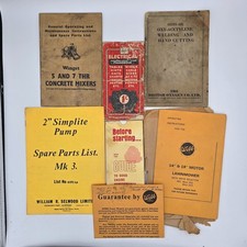Vintage Machinery Manuals Lot – Webb Lawnmower, Winget Mixer, BOC, Selwood Pump