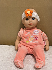 13 inch Baby Annabell Doll (Preloved) with Sheep Outfit & Adoption Certificate