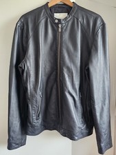 Jack & Jones Premium Mens Leather Jacket, Extra Large (XL), Black (Never Worn)