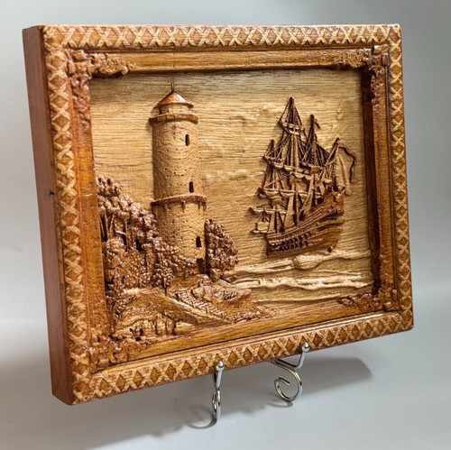 Lighthouse wooden wall art - wall,