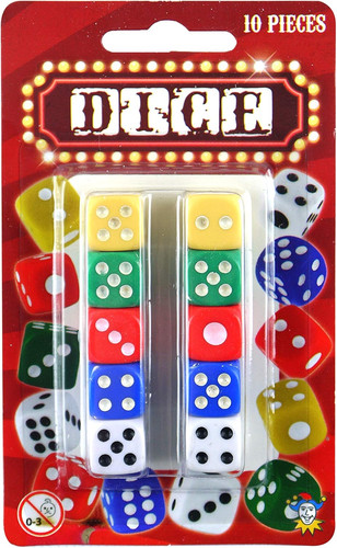 Pack six sided coloured - 10,