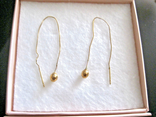 Solid gold faceted bead - solid, ball