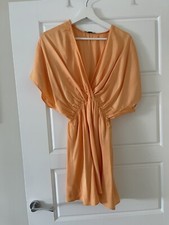 Zara orange satin mini dress
