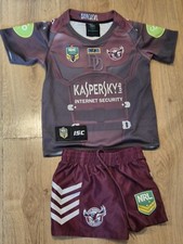 V Rare Manly Sea Eagles NRL Super Heroes " DAREDEVIL" Kit 2015 Kids  Age 7-8