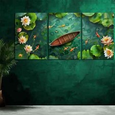 3pcs Wooden Row Boat Over A