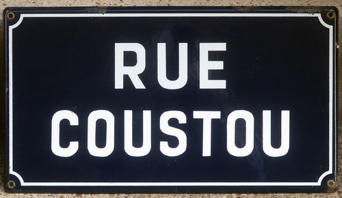 French enamel street - , sign