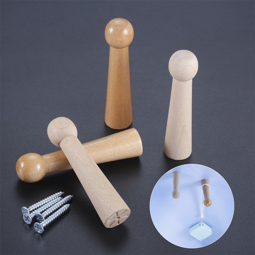 2pcs wood pegs hook coat - wood,