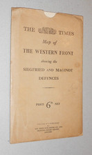 THE TIMES MAP OF THE WESTERN FRONT. WW1. circa 1916 ORIGINAL MAP IN SLEEVE