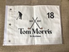 Old Tom Morris St Andrews Golf Embroidered White Golf Pin Flag 1821-2021 200 yrs
