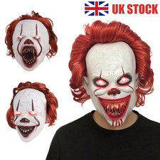 Latex Clown IT Mask Pennywise Halloween Cosplay Fancy Dress Costume Stephen Mask