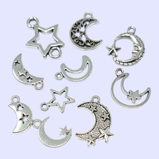 10 x Tibetan Silver Mixed Moon