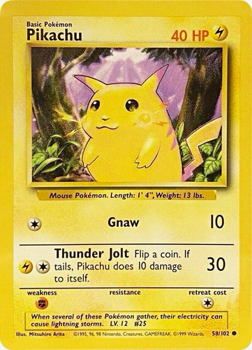 Pokémon tcg pikachu 102 - tcg, 58/102