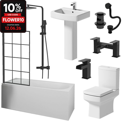 Complete bathroom suite black - bathroom,