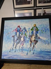 1999 signed Horse Racing Original Painting
