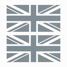 2 x Silver Union Jack Flag Car Van Caravan Window Vinyl Stickers Metallic Decals