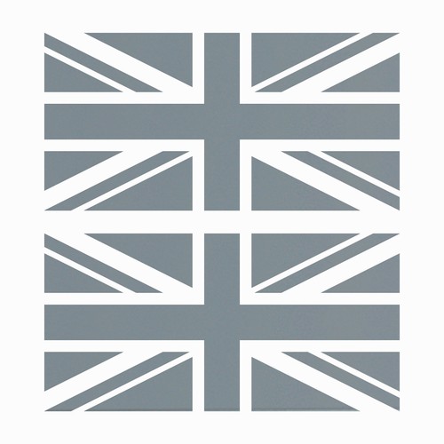 Silver union jack flag car - silver,