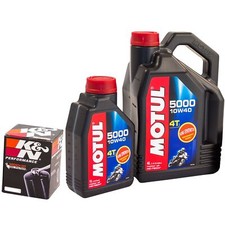 Motul 5000 10W40 Engine Oil 5L & K&N Oil Filter Fits Honda TRX 450R 2006