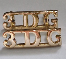 3DG 3rd Carabiniers PoW's Dragoon Guards Pre-71 Staybrite Shoulder title Badges.