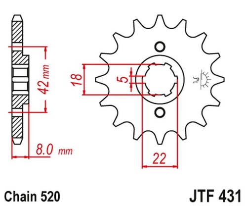Front sprocket 431 suzuki - front,