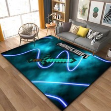 Kids Mine-Craft 3D Rug Bedroom Carpet Anti-Slip Doormat Floor Mat Gift UK