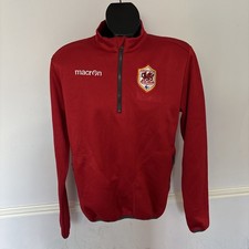 Cardiff City Football 1/4 Zip Shirt Top Jacket Pullover Large L 