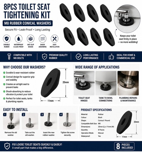Toilet seat tightening kit - toilet,