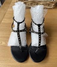 Zara Black Leather Gladiator