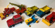7x 1960/70's Lesney Matchbox- 42 Crane; 65 Harvester; 35 - Snow Trac; 39 Tractor