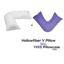 V Pillow With FREE V Pillowcase Polycotton Cover Orthopedic Neck & Back Support