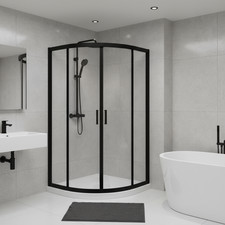 Quadrant Shower Enclosure With Tray 800/900mm Matt Black Glass Doors Cubical
