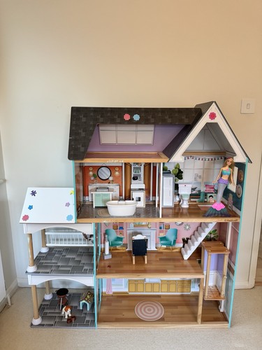 Wooden dolls house large - wooden,